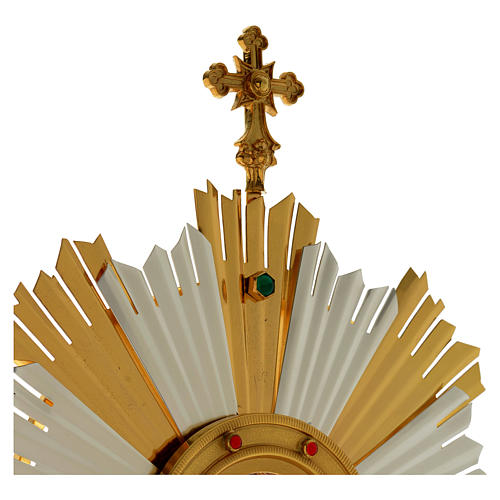 Monstrance in two tones with hands and stones 25.5 inches 3