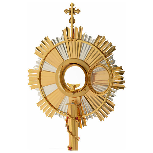 Monstrance in two tones with hands and stones 25.5 inches 4