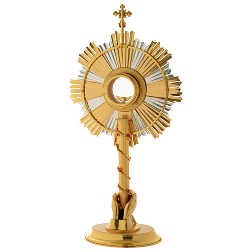 Monstrance in two tones with hands and stones 25.5 inches 5