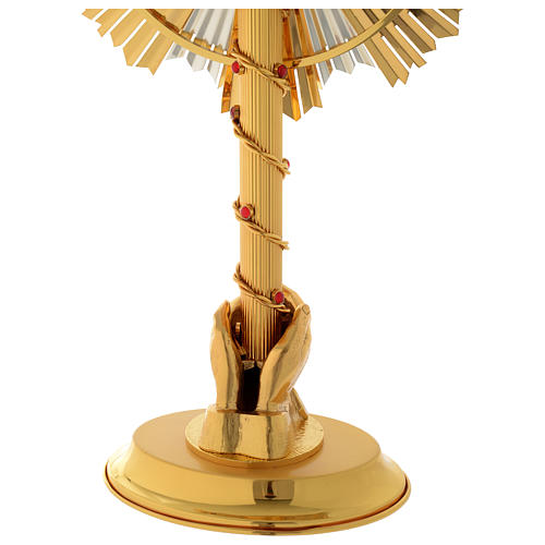 Monstrance in two tones with hands and stones 25.5 inches 6