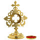 Reliquiar mit Kreuz vergoldeten Messing 25cm s4