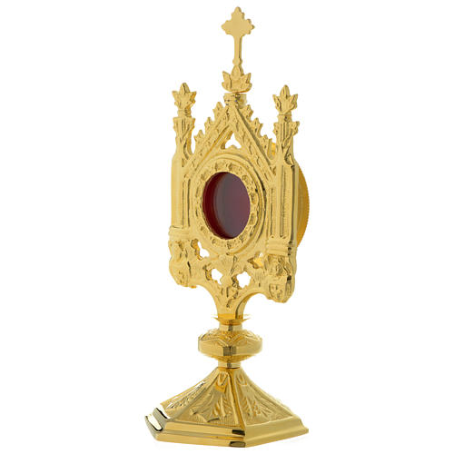 Reliquary in golden brass 31 cm 3