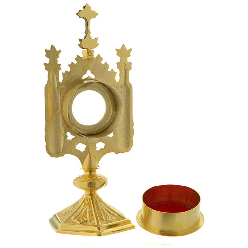 Gold-plated brass reliquary 12 inches 4