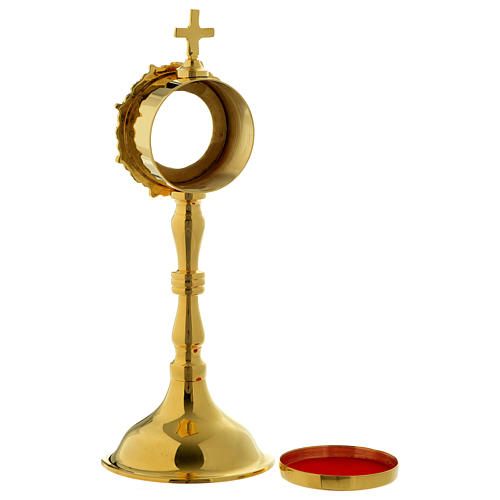 Reliquary simple style in golden brass 20 cm 4