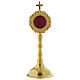 Reliquary simple style in golden brass 20 cm s1