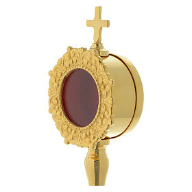 Simple style reliquary in gold plated brass 8 inc