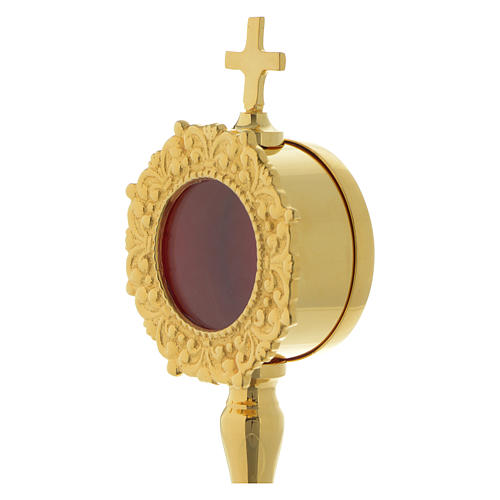 Simple style reliquary in gold plated brass 8 inc 2