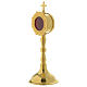 Simple style reliquary in gold plated brass 8 inc s3
