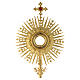 Monstrance in golden brass with red stone on cross 70 cm s2