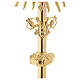 Monstrance in golden brass with red stone on cross 70 cm s9