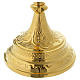 Monstrance in golden brass with red stone on cross 70 cm s10