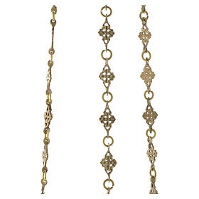 Hanging lamp in golden brass with leaves decoration 60 cm s4