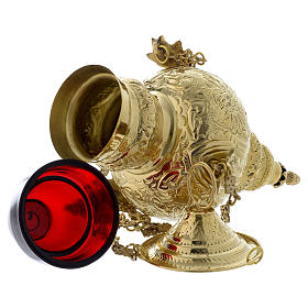 Lampe à suspendre motif feuilles laiton doré 60 cm s5