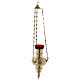 Hanging lamp with leaves decoration in golden brass 70 cm s1