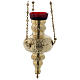 Hanging lamp with leaves decoration in golden brass 70 cm s2