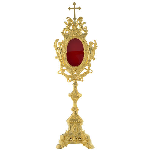Reliquary in golden brass 50 cm 1