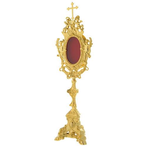 Reliquary in golden brass 50 cm 3