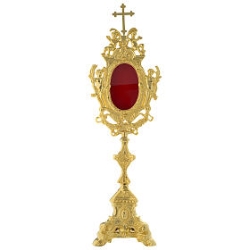 Reliquary h 50 cm in gilded brass