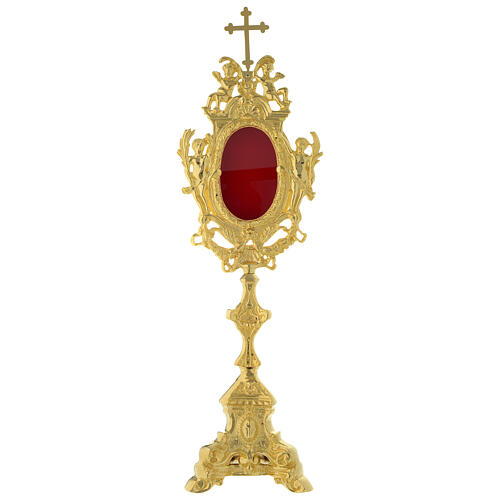 Reliquary h 50 cm in gilded brass 1
