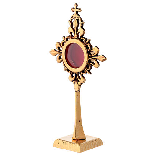 Gold plated bronze reliquary 7 3/4 in 3