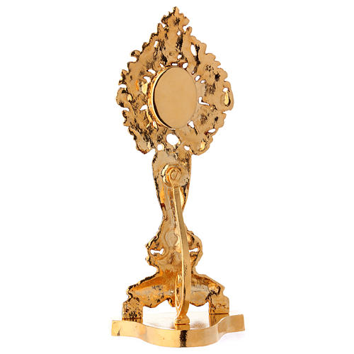 Reliquary in golden bronze with angel and flowers 25 cm 5