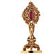 Gold plated bronze reliquary 10 in angel and flowers s1