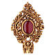 Gold plated bronze reliquary 10 in angel and flowers s2