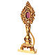 Gold plated bronze reliquary 10 in angel and flowers s3