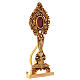 Gold plated bronze reliquary 10 in angel and flowers s4