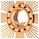 Casted brass monstrance 4 Evangelists red stones s3