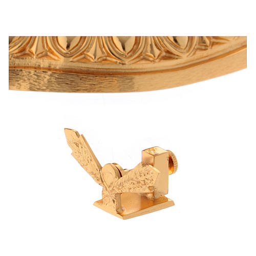 Monstrance in brass for Ostia Magna, case 15 cm - 24K gold plating 10