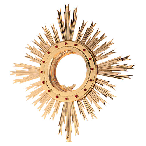 Baroque monstrance in 24-karat gold plated brass 6 in celebration host 2