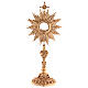 Baroque monstrance with 3 3/4 in window 24-karat gold plated brass s1