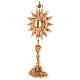 Baroque monstrance with 3 3/4 in window 24-karat gold plated brass s3