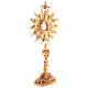 Baroque monstrance with 3 3/4 in window 24-karat gold plated brass s5