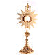 Baroque monstrance with 3 3/4 in window 24-karat gold plated brass s8