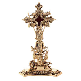 Reliquiar Kreuz Form vergoldeten Messing 23cm
