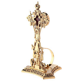 Gold plated brass reliquary 9 in