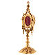 Reliquary in brass, baroque style 23.5 cm, golden plated 24k s3