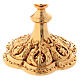 Reliquary in brass, baroque style 23.5 cm, golden plated 24k s4