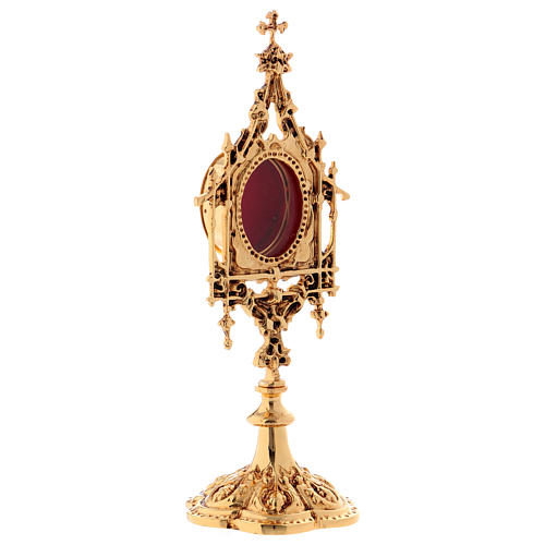 Reliquiario ottone barocco 23 cm - bagno oro 24 k 5