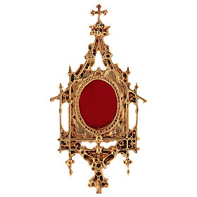 Baroque reliquary in 24-karat gold plated brass 10 1/4 in