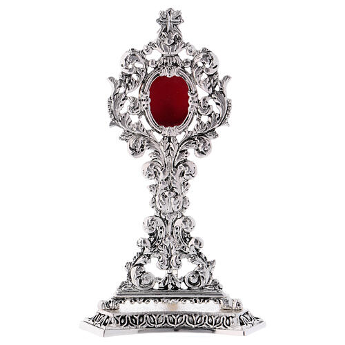Baroque reliquary in silver plated brass 9 in 1