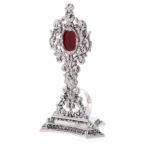 Baroque reliquary in silver plated brass 9 in 3