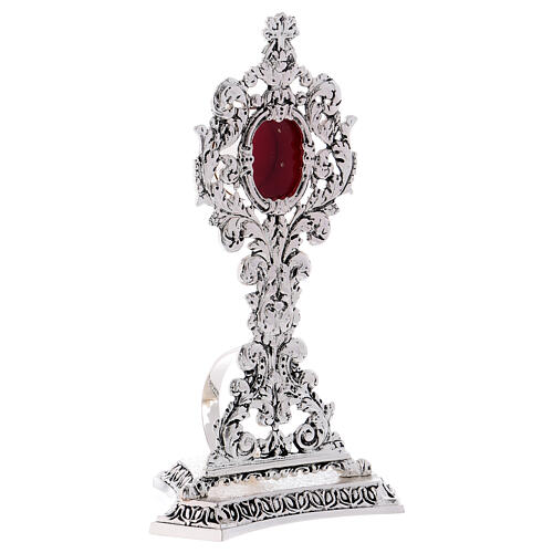 Baroque reliquary in silver plated brass 9 in 4