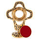 Reliquiar Kreuz-Form Messing mit Etui s4