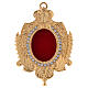 Wall-mounted reliquary in gold plated brass and zircons h 5 1/2 in s1