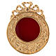 Wall-mounted round reliquary in gold plated brass h 4 1/4 in s1