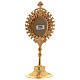Golden plated brass reliquary with white decorative gemstones s5
