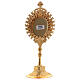 Gold plated brass reliquary with white synthetic stones s5